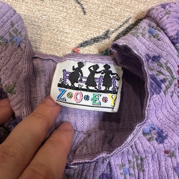 90s Denim dress with floral pattern. 24 Months - Picture 2 of 3